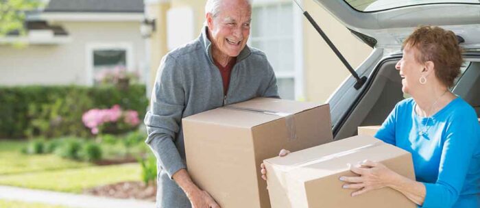 Seniors Moving Boxes