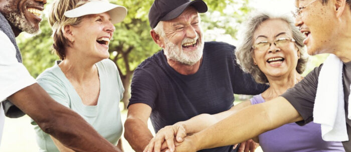 senior living residents participating in an activity