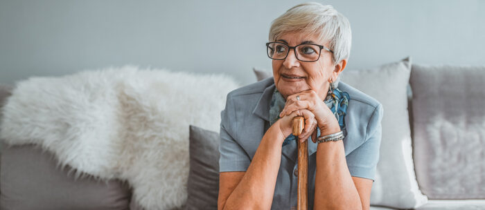 senior living resident sitting