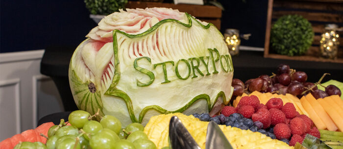 StoryPoint engraved watermelon with assorted fruits for residents to enjoy