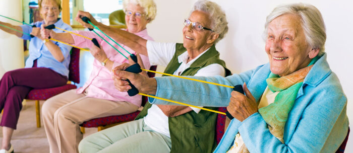 senior living group exercise activity