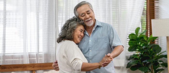 independent living couple dancing