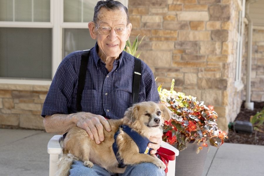Senior Man with Dog