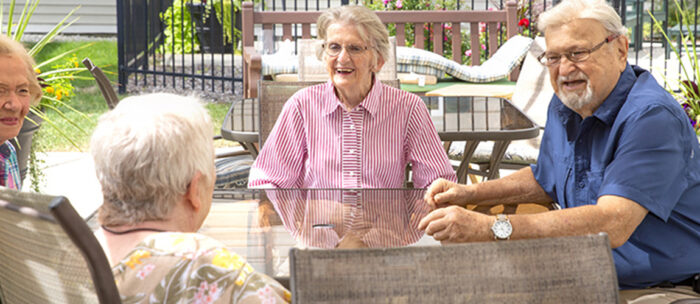 seniors hanging outside group