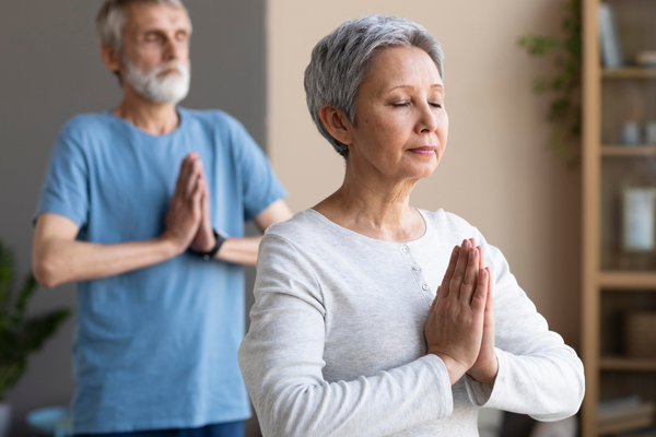 senior woman doing yoga