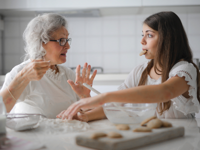 grandma with grandchild