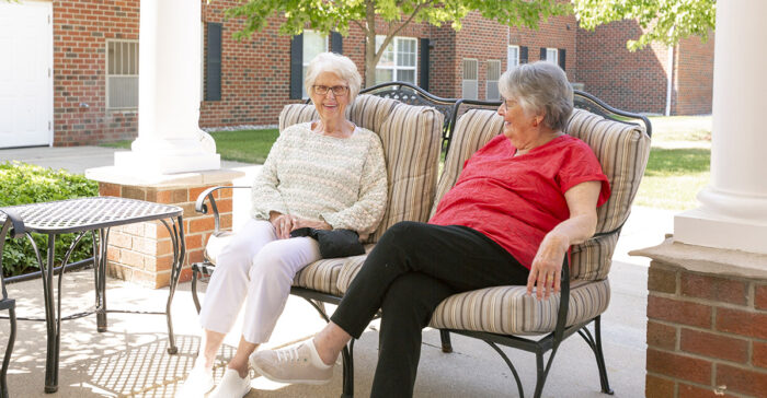 residents sitting and talking