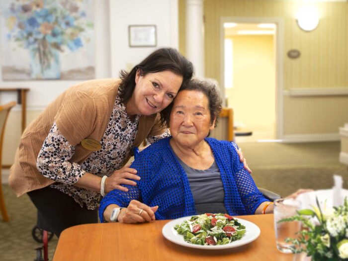 Caregiver with elderly woman