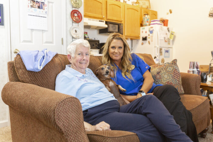 caregiver with elderly man