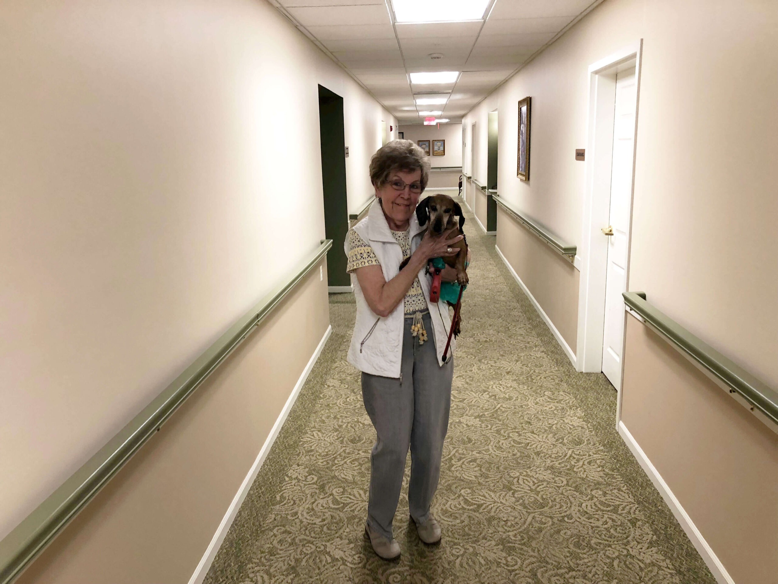 Independence Village resident with dog