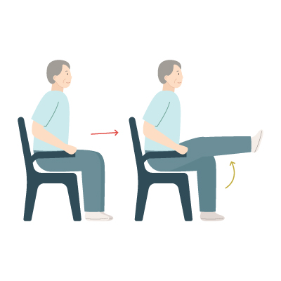 extended leg raises chair exercise vector 