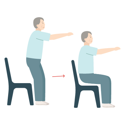 chair squat exercise vector