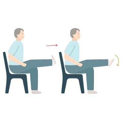 seated toe tags chair exercise vector