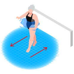 vector drawing of woman aqua jogging