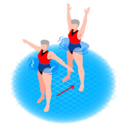 vector drawing of water jumping jacks