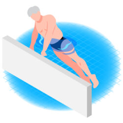 vector drawing of water standing push ups