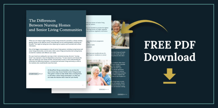 Free PDF download for the differences between senior living and nursing homes guide