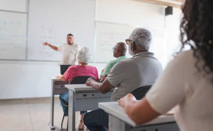 seniors in a classroom