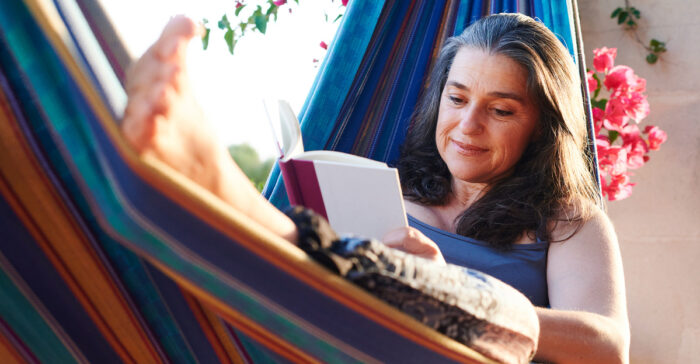 senior woman in a hammock