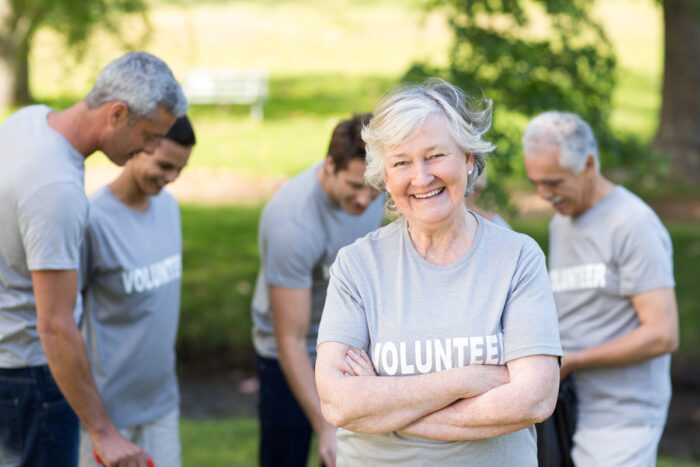 senior doing volunteer work