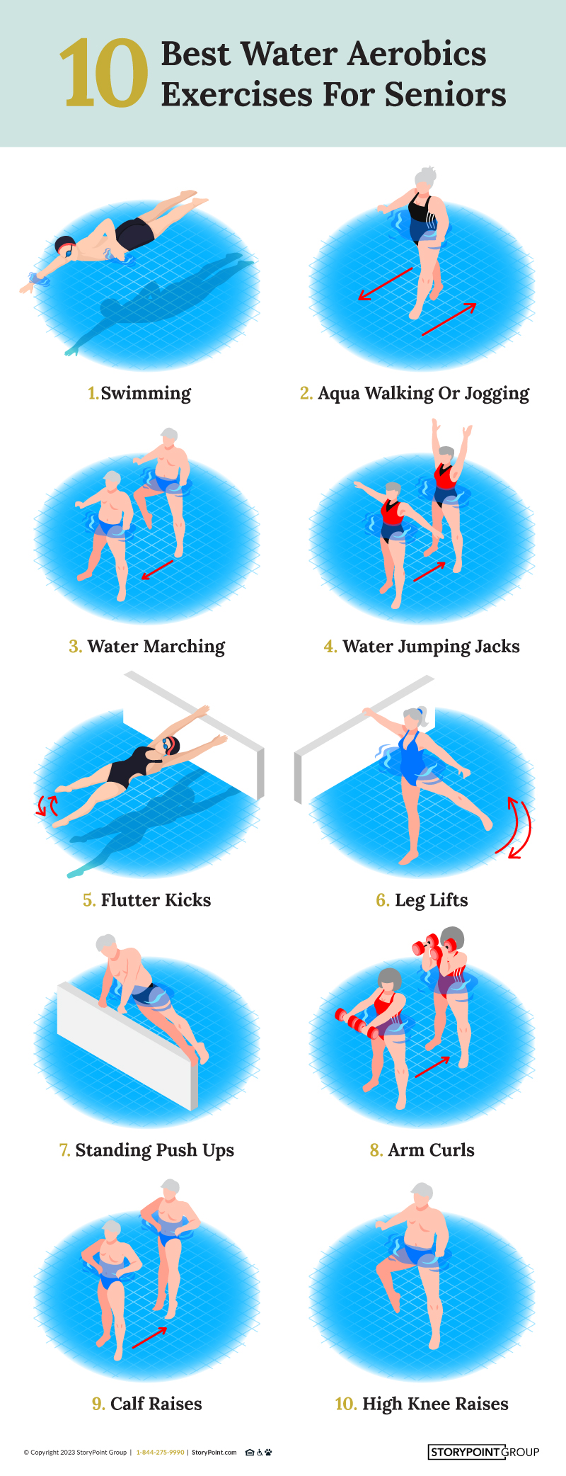 Water Aerobics For Seniors: 10 Of The Best Exercises