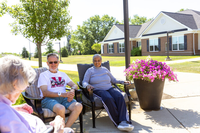 group of seniors sitting outside