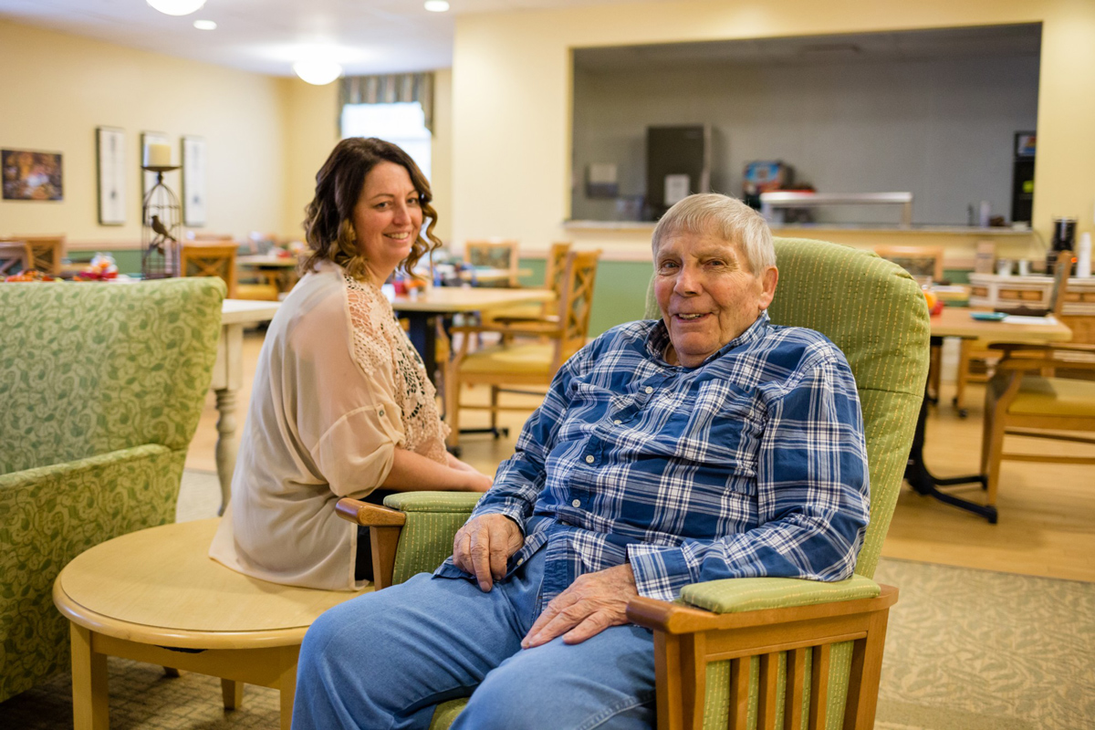 StoryPoint memory care resident in the community common area