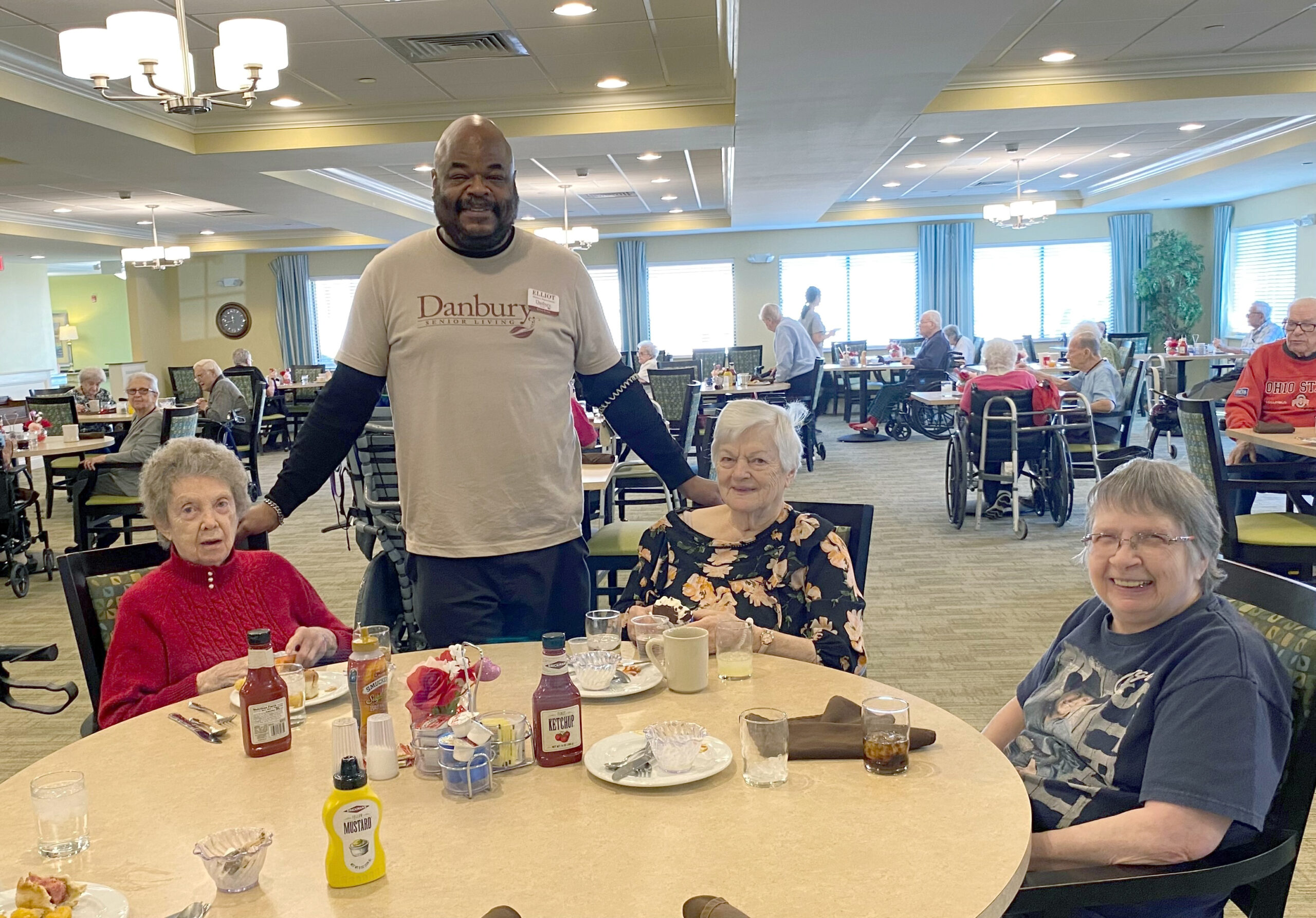 Elliot Ervin with residents