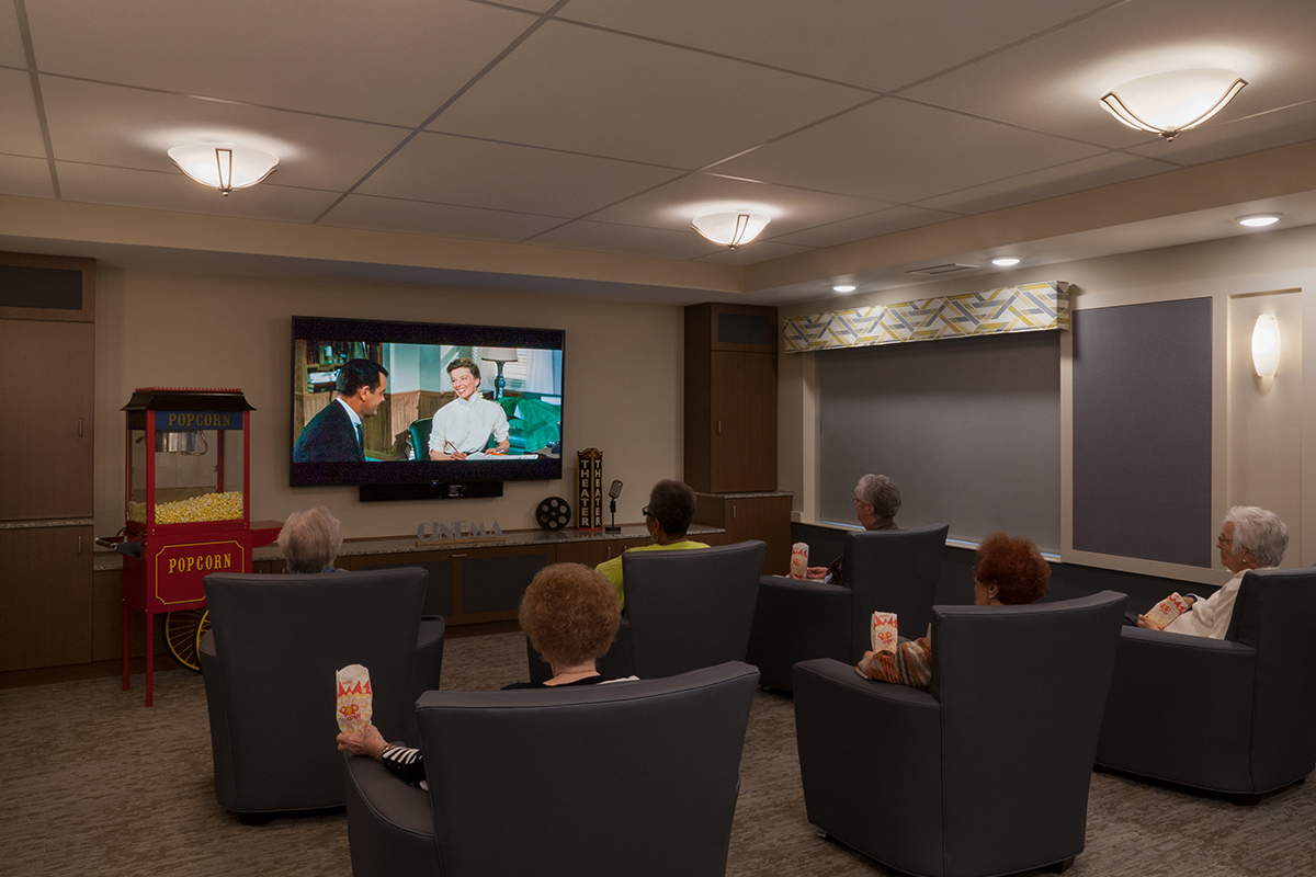 StoryPoint residents watching movies