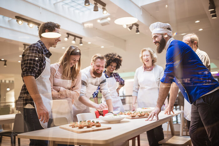 seniors in a cooking class