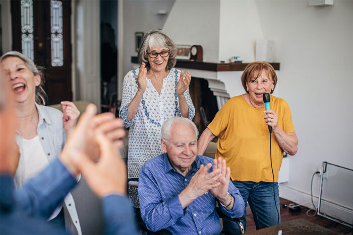 seniors doing karaoke 