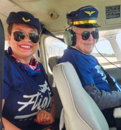 Independence Village of Pella resident john In a plane